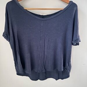 Elodie Navy Short Sleeve Top